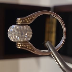 Silver 925 rhinestones (?) Ring